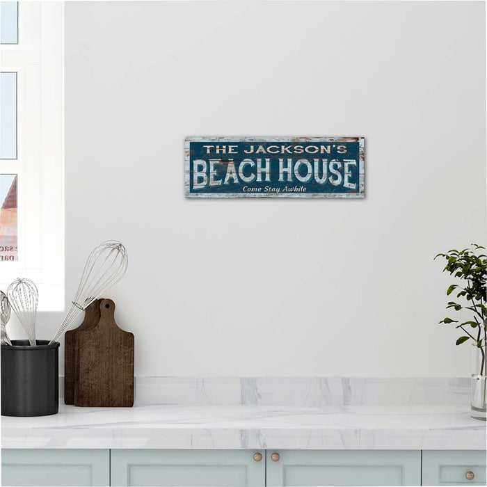 Personalized Beach House Rustic Looking Home Decor Wood Sign Gift B3-06180002001