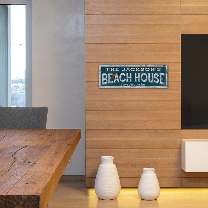 Personalized Beach House Rustic Looking Home Decor Wood Sign Gift B3-06180002001