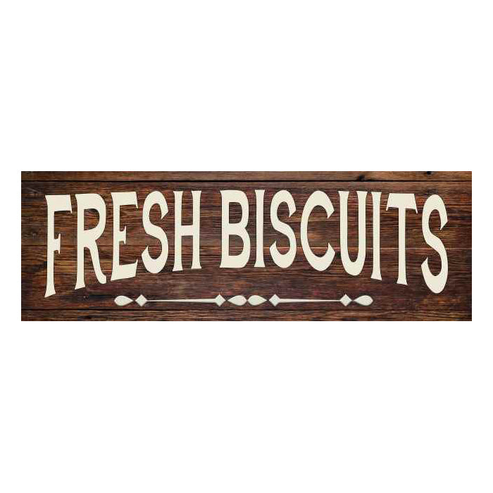 Fresh Biscuits Food Kitchen Rustic Looking Wood Sign Wall Décor Gift 6 x 18 Wood Sign B3-06180028048