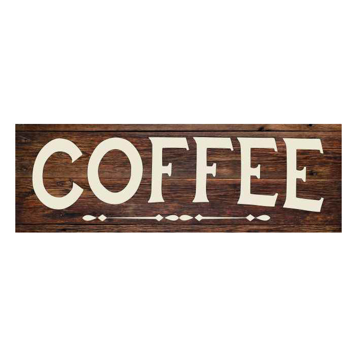 Coffee Rustic Looking Wood Sign Wall Décor Gift 6 x 18 Wood Sign B3-06180028057