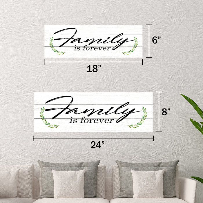 Family is Forever Farmhouse Wood Sign Wall Decor