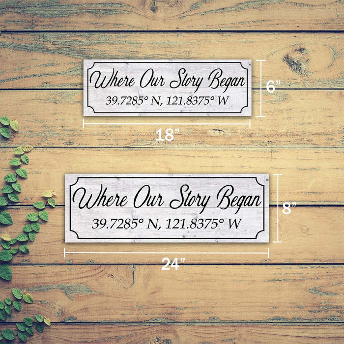 Where Our Story Began Personalized Longitude, Latitude Wood Sign Wedding Gift B3-06180064001