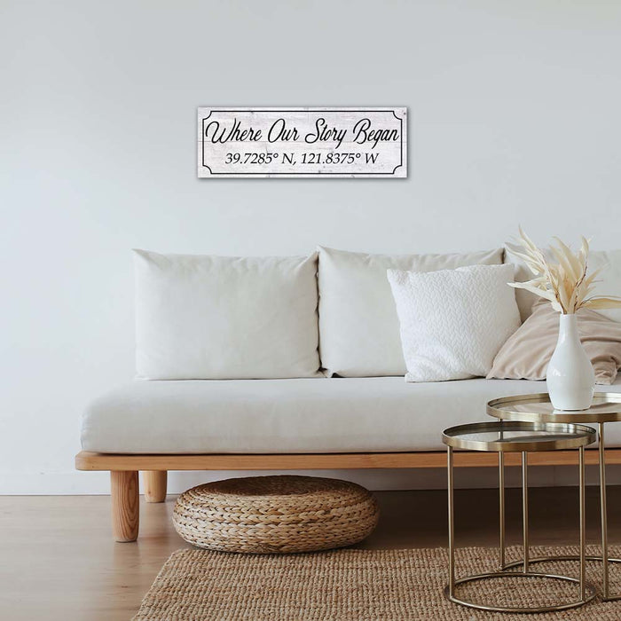 Where Our Story Began Personalized Longitude, Latitude Wood Sign Wedding Gift B3-06180064001
