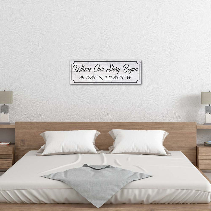 Where Our Story Began Personalized Longitude, Latitude Wood Sign Wedding Gift B3-06180064001