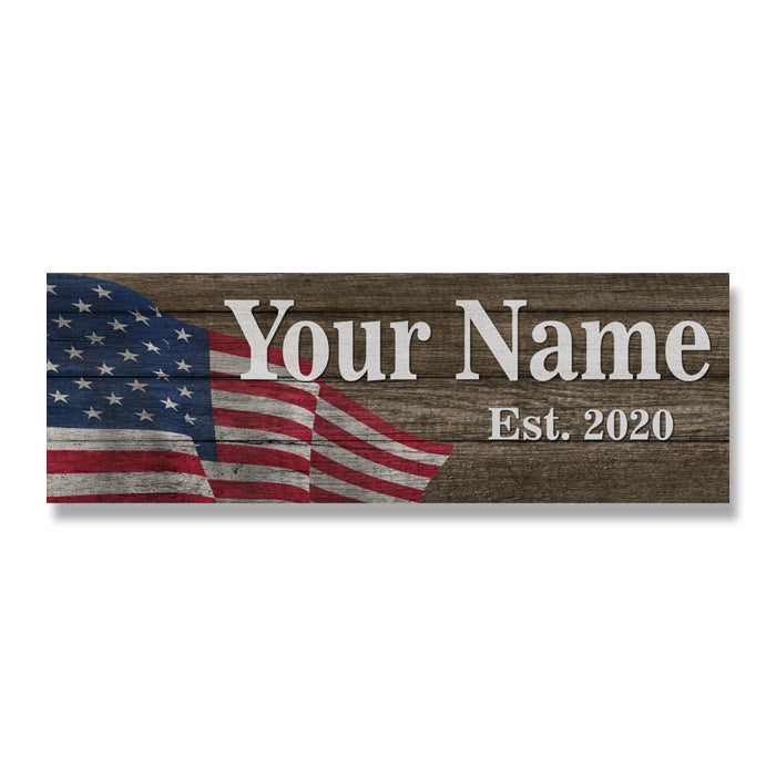Personalized Patriotic Wood Sign Rustic Looking Wall Decor Wedding Gift B3-06180065001