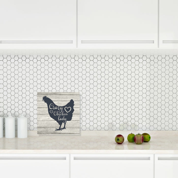 Crazy Chicken Lady Rustic Looking Wood Sign Wall Decor Gift Wood Sign