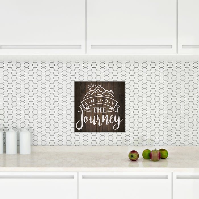 Enjoy the Journey Inpiration Camping Rustic Looking Wood Sign Wall Decor Gift Wood Sign