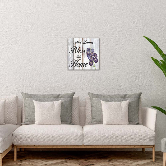 Bless Our Home Farmhouse Style White Wood Sign Wall Décor Gift