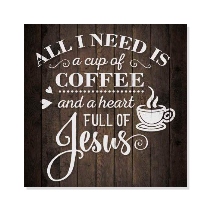Coffee and Jesus Rustic Looking Inspiration Faith Wood Sign Wall Décor 8 x 8 Wood Sign B3-08080061069