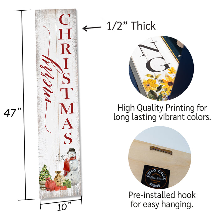 Merry Christmas Snowman Holiday Christmas Porch Sign P1-10480001003