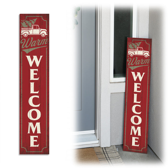 Warm Welcome Red Christmas Porch Sign P1-10480001006