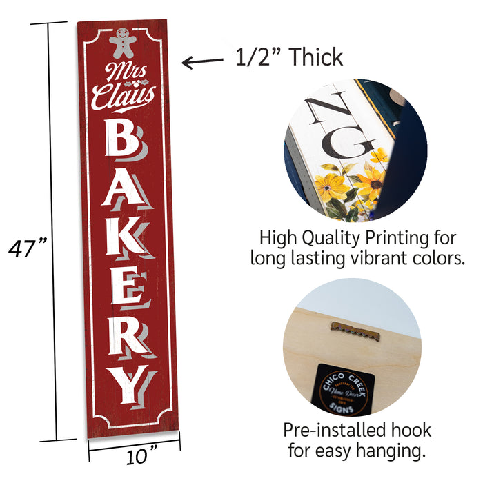 Mrs. Claus Bakery Red Christmas Porch Sign P1-10480001008
