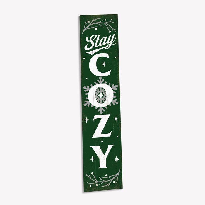 Stay Cozy Green Holiday Christmas Porch Sign P1-10480001009