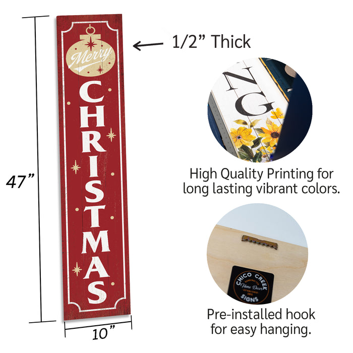 Merry Christmas Red Holiday Christmas Porch Sign P1-10480001010