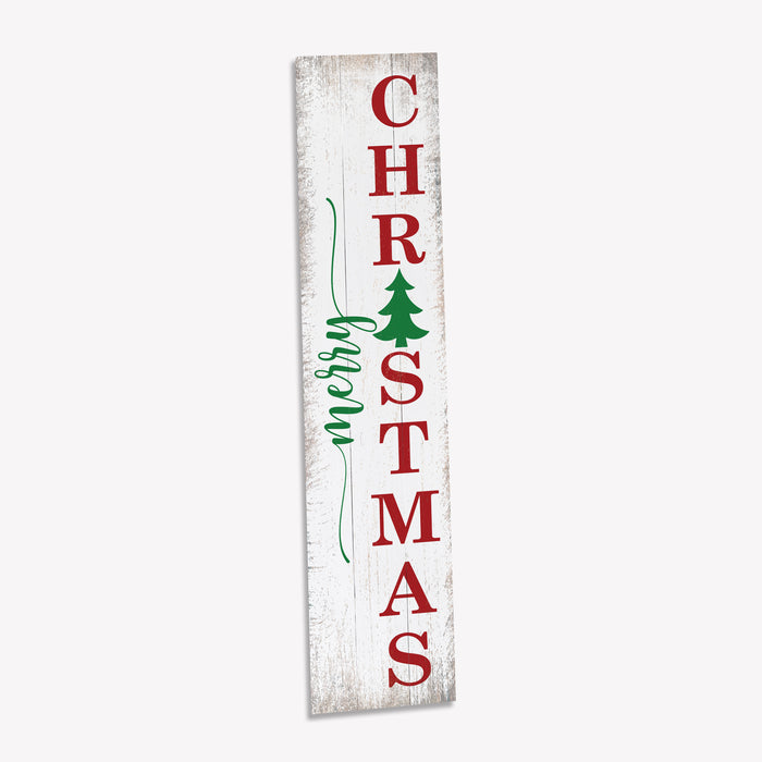 Merry Christmas Tree White Holiday Christmas Porch Sign P1-10480001012