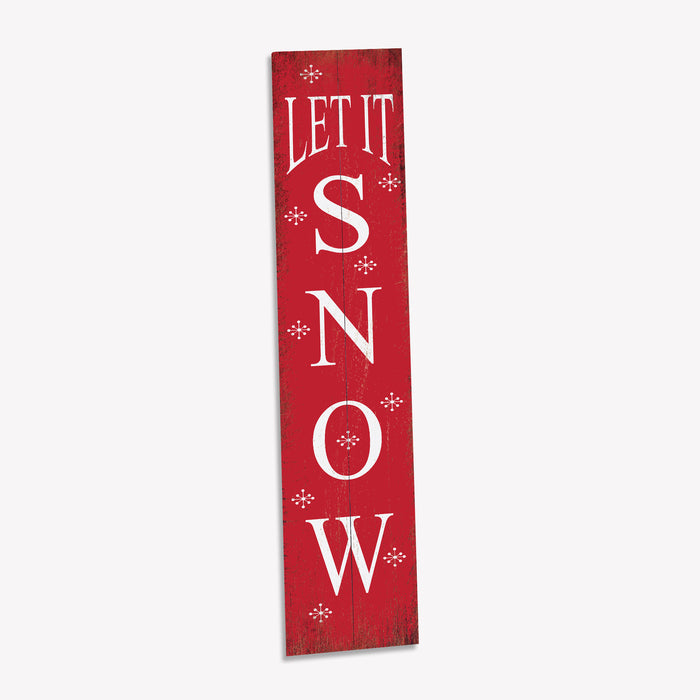 Let It Snow Red Holiday Christmas Porch Sign