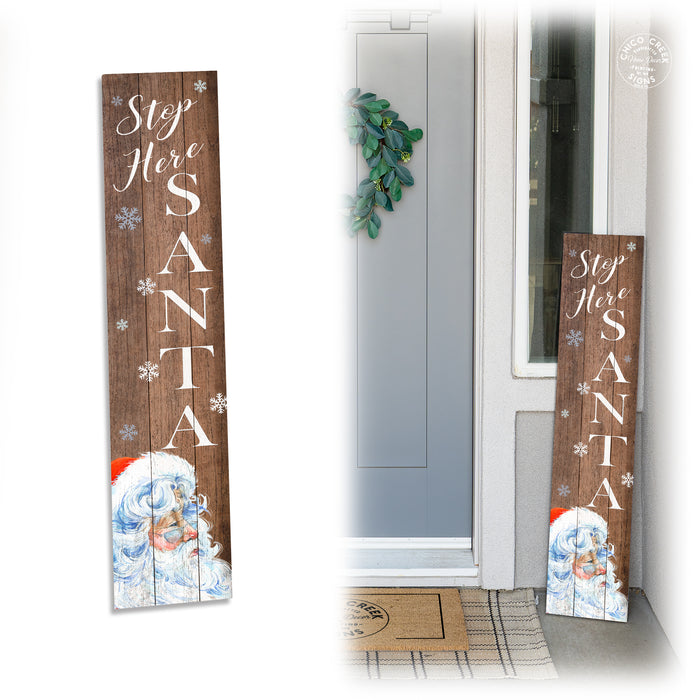 Stop Here Santa Holiday Christmas Porch Sign P1-10480001022