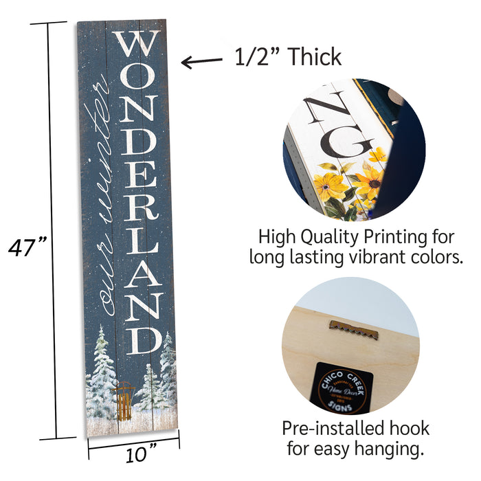 Winter Wonderland Blue Holiday Christmas Porch Sign P1-10480001022