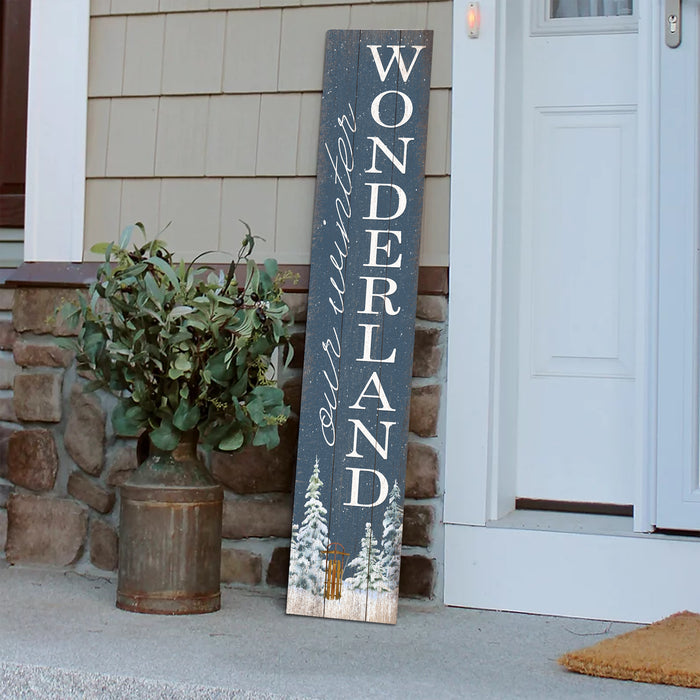 Winter Wonderland Blue Holiday Christmas Porch Sign P1-10480001022