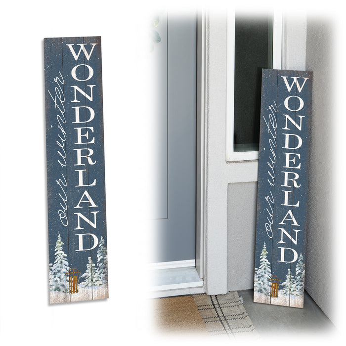 Winter Wonderland Blue Holiday Christmas Porch Sign P1-10480001022