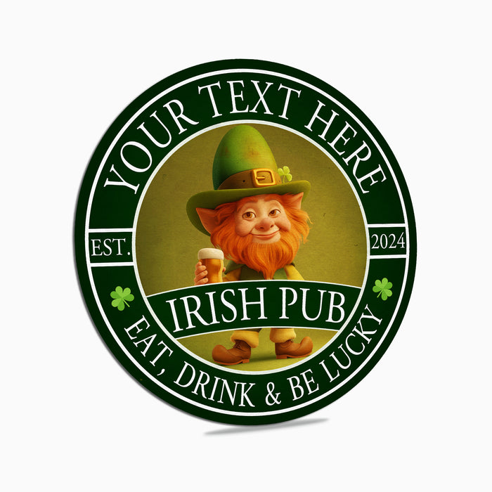 Custom Irish Pub Sign, Lucky Leprechaun