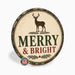 Merry and Bright metal sign rustic lodge deer
