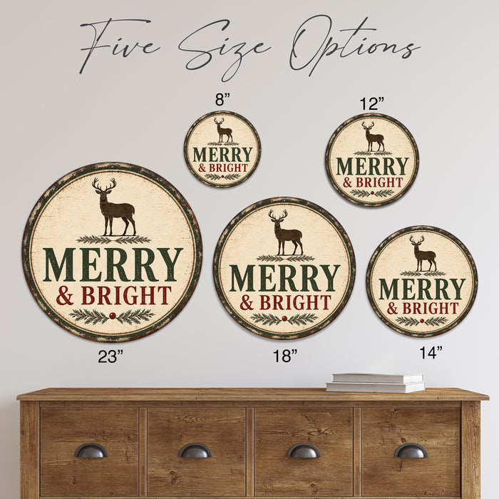 Merry and Bright Metal Sign — Wall Decor Made in USA