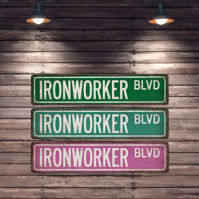 Ironworker Street Sign Metal Worker Welder Blacksmith Construction