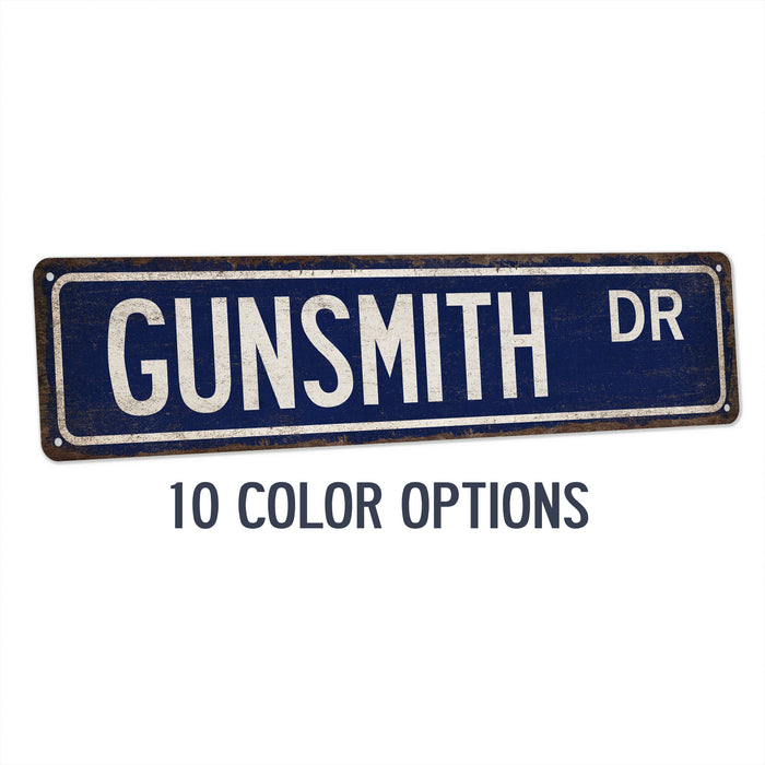 Gunsmith Street Sign Second Amendment Gun Club Man Cave Decor Ammo — Chico  Creek Signs