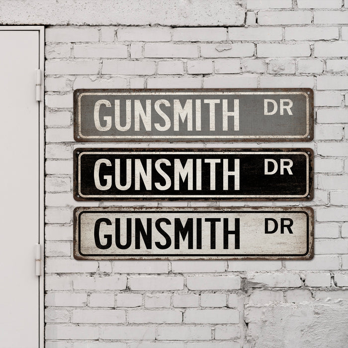 Gunsmith Street Sign Second Amendment Gun Club Man Cave Decor Ammo