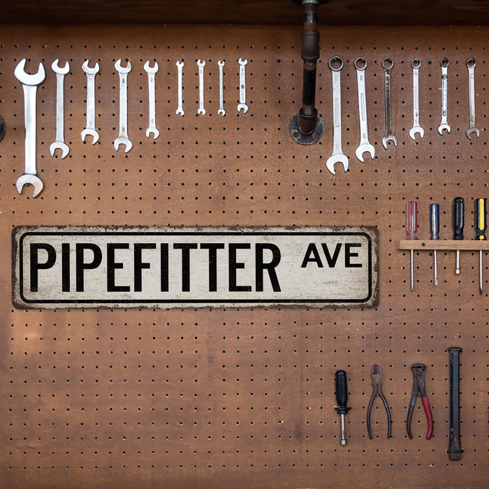 Pipefitter Street Sign Plumbing Industrial Decor Construction Man Cave 104180021005