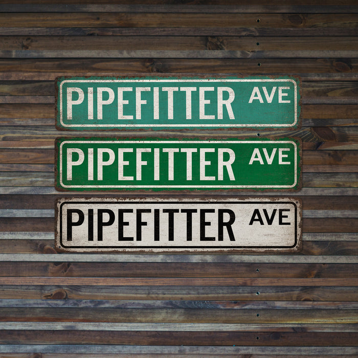 Pipefitter Street Sign Plumbing Industrial Decor Construction Man Cave 104180021005