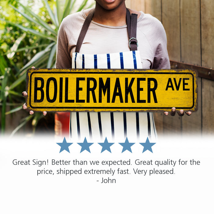 Boilermaker Street Sign Welding Construction Industrial Decor Home Bar