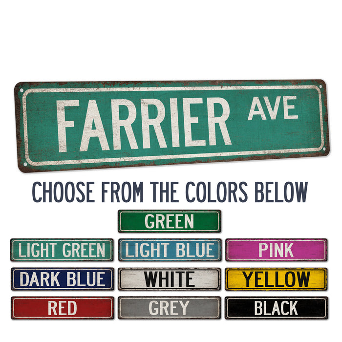 Farrier Street Sign Blacksmith Decor Horse Shoe Forge Farm Ranch Stable