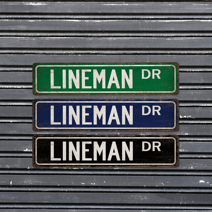 Lineman Street Sign Electrical Worker Electrician Construction Electricity 104180021008