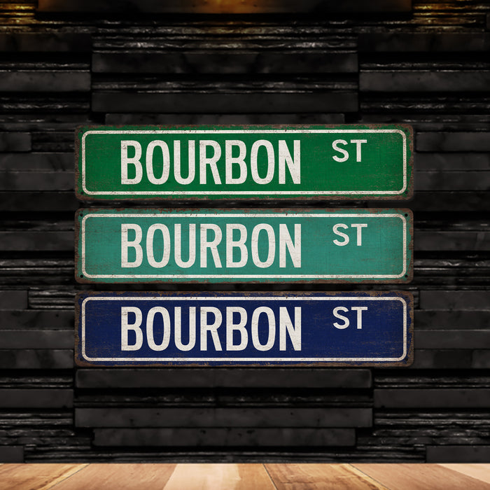 Bourbon Street Sign Man Cave Decor Home Bar Sign Whiskey Wall Art Pub Lounge
