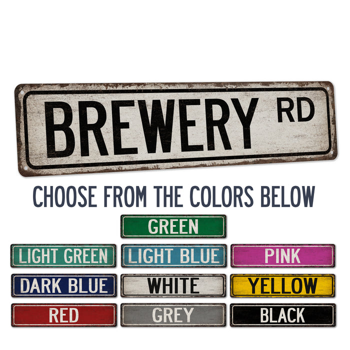 Brewery Street Sign Man Cave Decor Craft Beer Sign Home Bar Lounge Pub 104180021016
