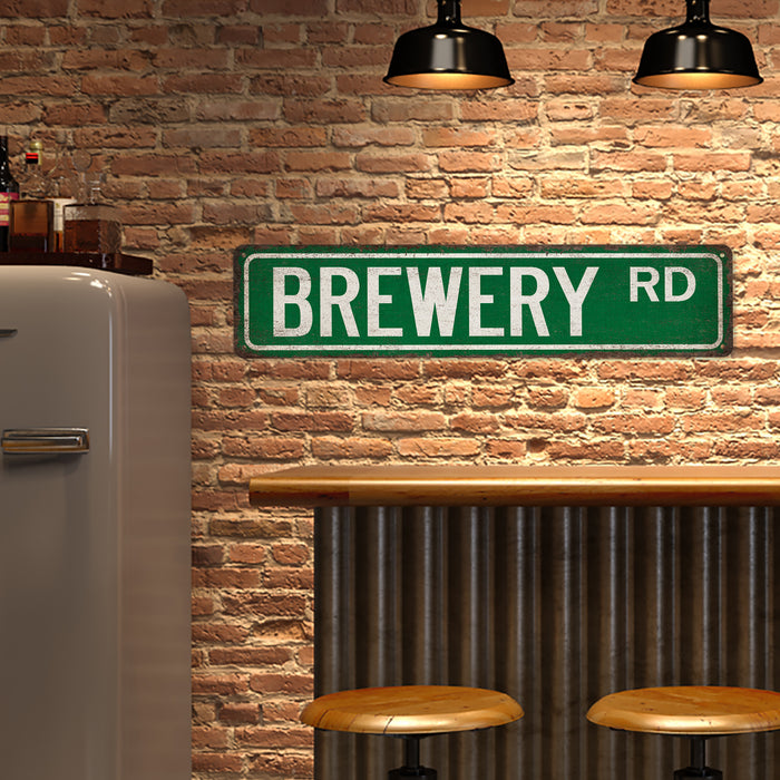 Brewery Street Sign Man Cave Decor Craft Beer Sign Home Bar Lounge Pub