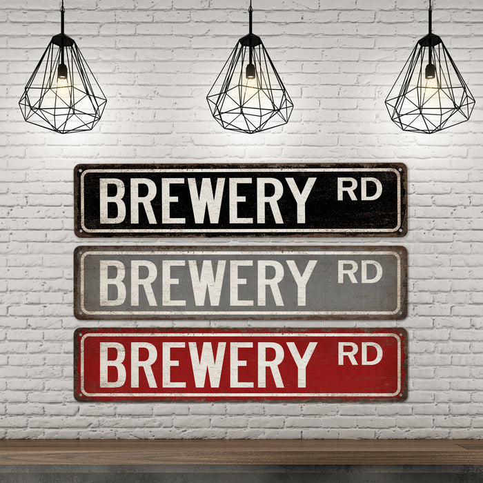 Brewery Street Sign Man Cave Decor Craft Beer Sign Home Bar Lounge Pub