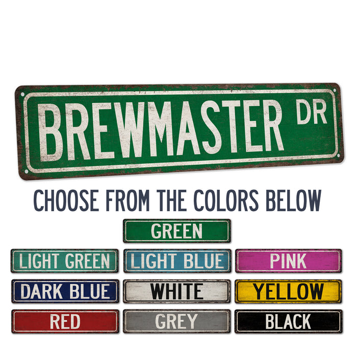 Brewmaster Street Sign Man Cave Decor Craft Beer Sign Home Bar Pub Brewery