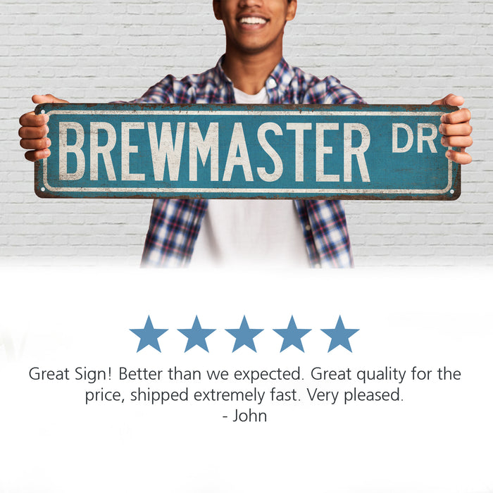 Brewmaster Street Sign Man Cave Decor Craft Beer Sign Home Bar Pub Brewery 104180021017