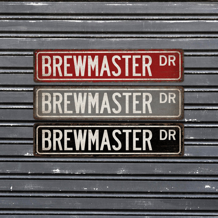 Brewmaster Street Sign Man Cave Decor Craft Beer Sign Home Bar Pub Brewery