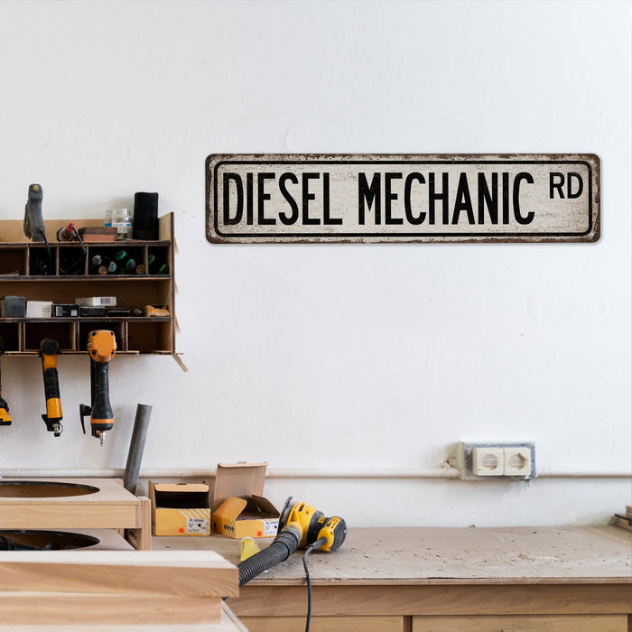 Diesel Mechanic Street Sign Automotive Repair Shop Garage Decor Diesel Engine