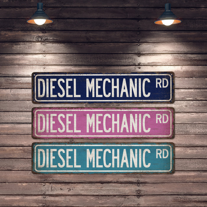 Diesel Mechanic Street Sign Automotive Repair Shop Garage Decor Diesel Engine