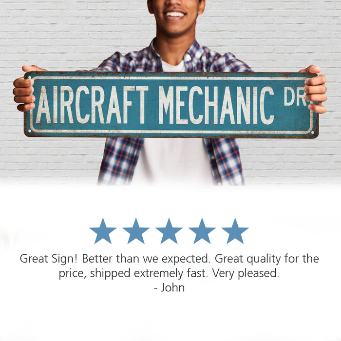 Aircraft Mechanic Street Sign Airplane Repair Shop Hangar Decor Gift For Pilot 104180021022