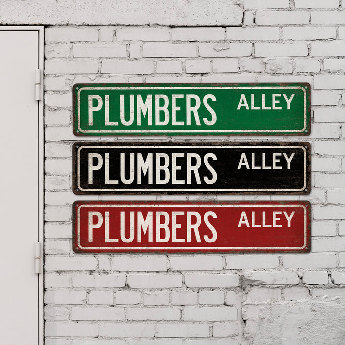 Plumber Street Sign Industrial Decor Plumbers Union Man Cave Wall Art Pipefitter 104180021025