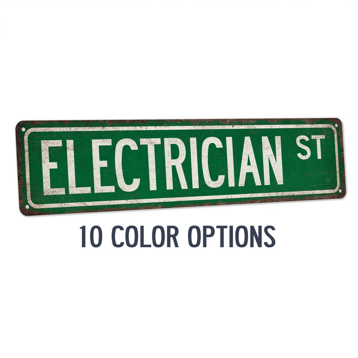 Electrician Street Sign Industrial Electric Union Electrical Engineer Man Cave Decor