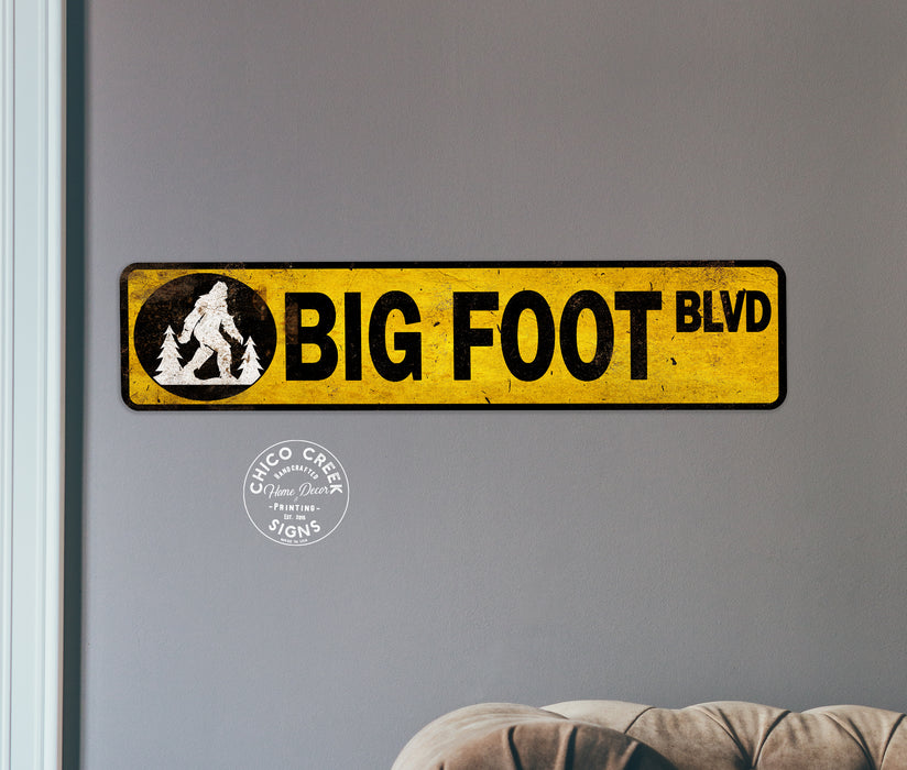 Bigfoot Boulevard Sign BLVD Street Sign Sasquatch Funny Yard Sign Camping Yeti