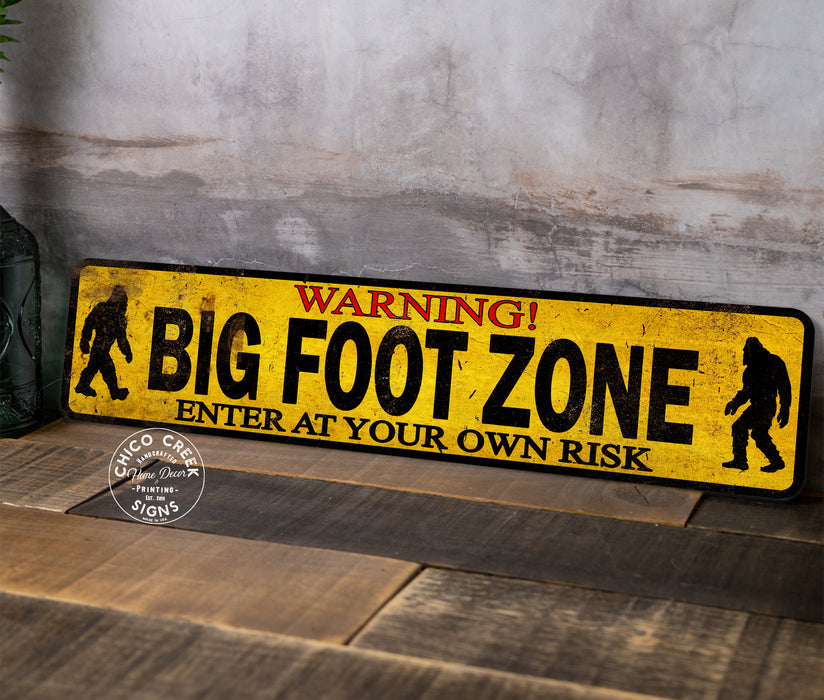 Warning Bigfoot Zone Sign Sasquatch Decor Funny Yard Sign Camping Yeti 104182001061