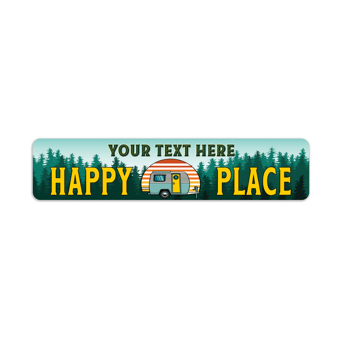 Personalized Camper Sign RV Happy Place Van Life 104182002015